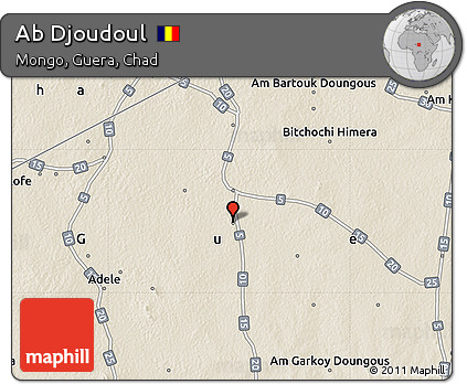 Shaded Relief Map of Ab Djoudoul