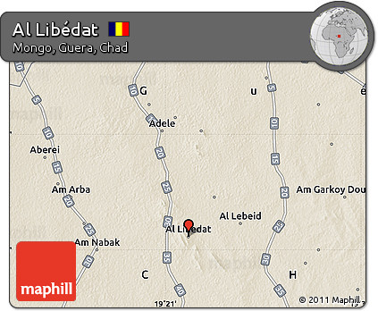 Shaded Relief Map of Al Libédat