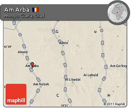 Shaded Relief Map of Am Arba