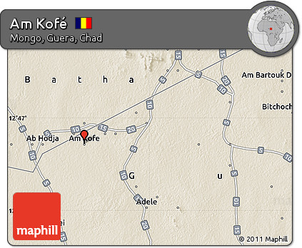 Shaded Relief Map of Am Kofé