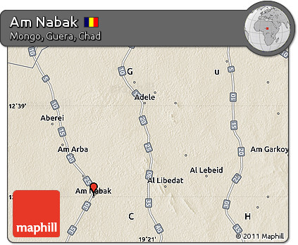 Shaded Relief Map of Am Nabak