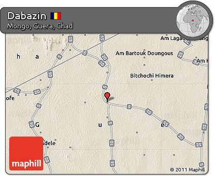 Shaded Relief Map of Dabazin