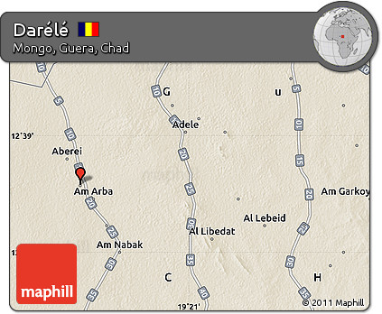 Shaded Relief Map of Darélé