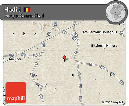 Shaded Relief Map of Hadid