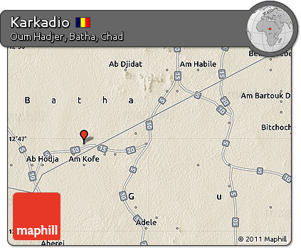 Shaded Relief Map of Karkadio