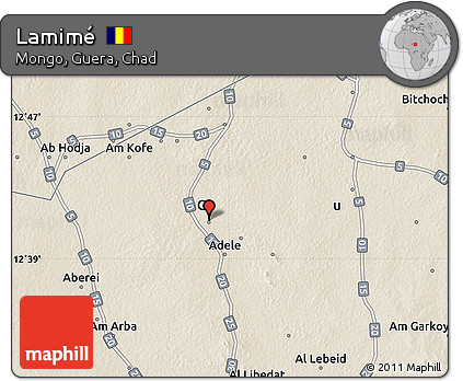 Shaded Relief Map of Lamimé