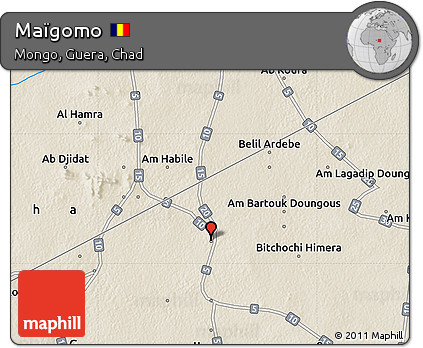 Shaded Relief Map of Maïgomo