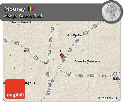Shaded Relief Map of Mouray