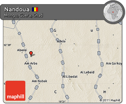 Shaded Relief Map of Nandoua