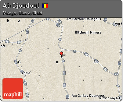 Shaded Relief Map of Ab Djoudoul
