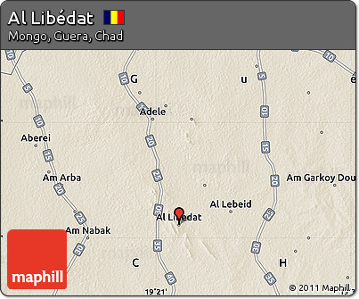 Shaded Relief Map of Al Libédat