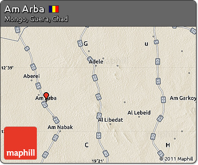 Shaded Relief Map of Am Arba