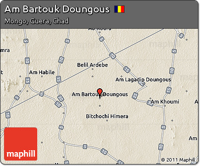 Shaded Relief Map of Am Bartouk Doungous