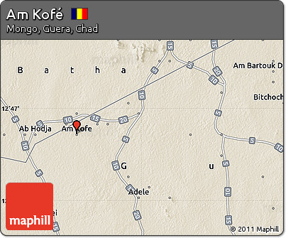 Shaded Relief Map of Am Kofé