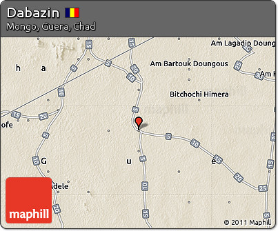 Shaded Relief Map of Dabazin