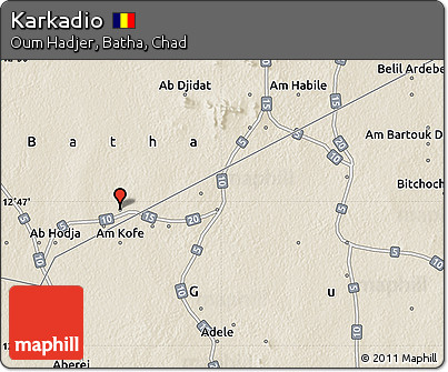 Shaded Relief Map of Karkadio
