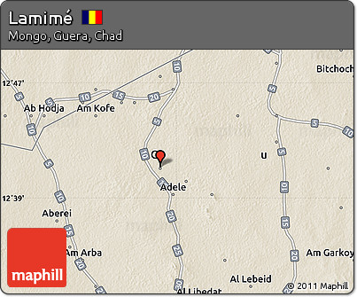 Shaded Relief Map of Lamimé