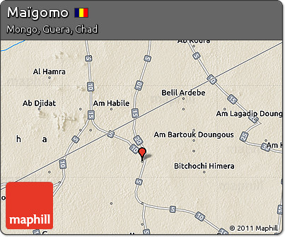 Shaded Relief Map of Maïgomo