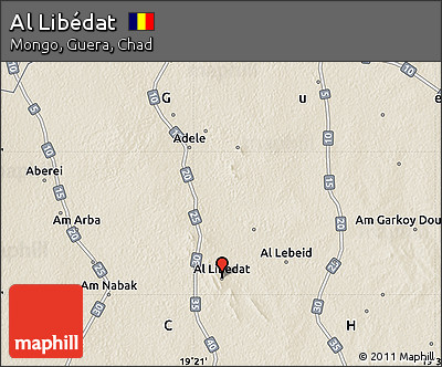 Shaded Relief Map of Al Libédat
