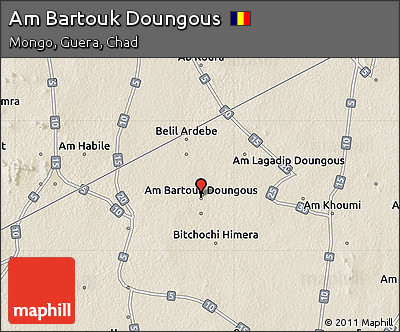 Shaded Relief Map of Am Bartouk Doungous