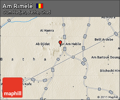 Shaded Relief Map of Am Rimélé