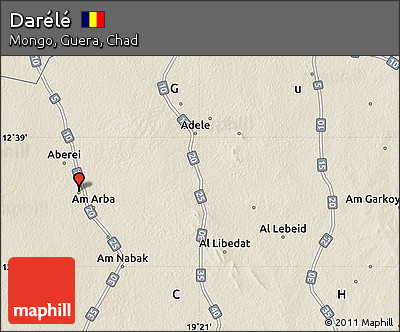Shaded Relief Map of Darélé