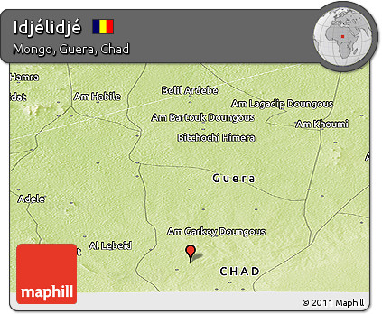 Physical Panoramic Map of Idjélidjé