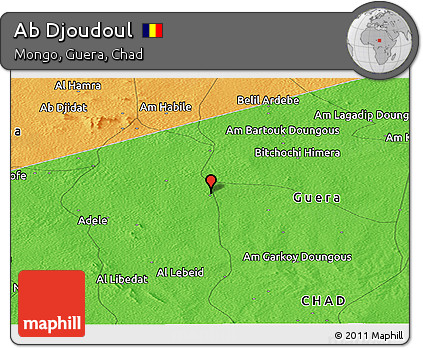 Political Panoramic Map of Ab Djoudoul