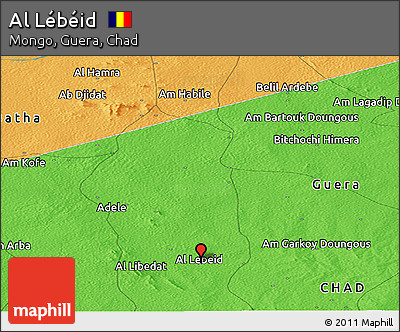 Political Panoramic Map of Al Lébéid