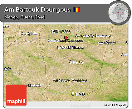 Satellite Panoramic Map of Am Bartouk Doungous