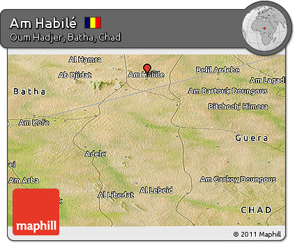 Satellite Panoramic Map of Am Habilé
