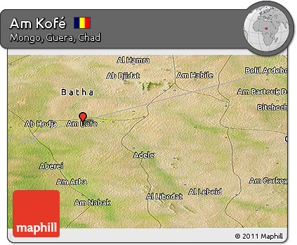 Satellite Panoramic Map of Am Kofé