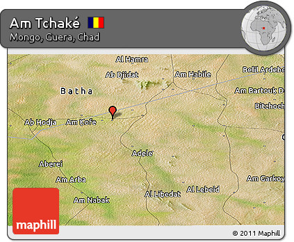 Satellite Panoramic Map of Am Tchaké