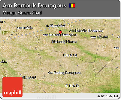 Satellite Panoramic Map of Am Bartouk Doungous