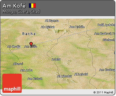 Satellite Panoramic Map of Am Kofé