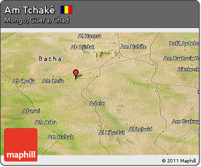 Satellite Panoramic Map of Am Tchaké