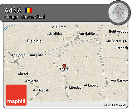 Shaded Relief Panoramic Map of Adélé