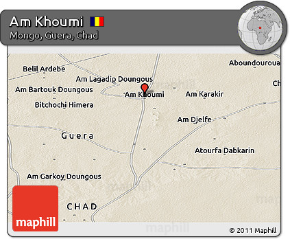Shaded Relief Panoramic Map of Am Khoumi