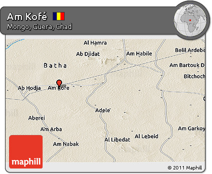 Shaded Relief Panoramic Map of Am Kofé
