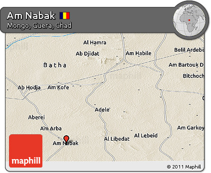 Shaded Relief Panoramic Map of Am Nabak