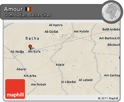 Shaded Relief Panoramic Map of Amour