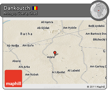 Shaded Relief Panoramic Map of Dankoutch