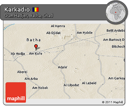 Shaded Relief Panoramic Map of Karkadio