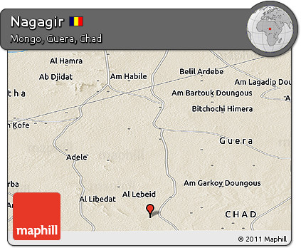 Shaded Relief Panoramic Map of Nagagir