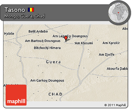 Shaded Relief Panoramic Map of Tasono