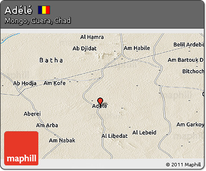 Shaded Relief Panoramic Map of Adélé
