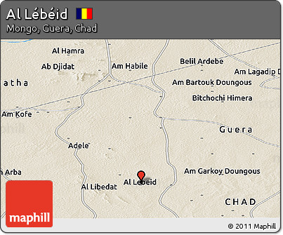Shaded Relief Panoramic Map of Al Lébéid