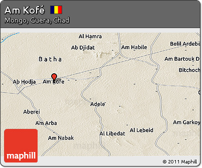 Shaded Relief Panoramic Map of Am Kofé