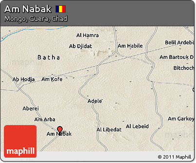 Shaded Relief Panoramic Map of Am Nabak