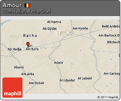 Shaded Relief Panoramic Map of Amour